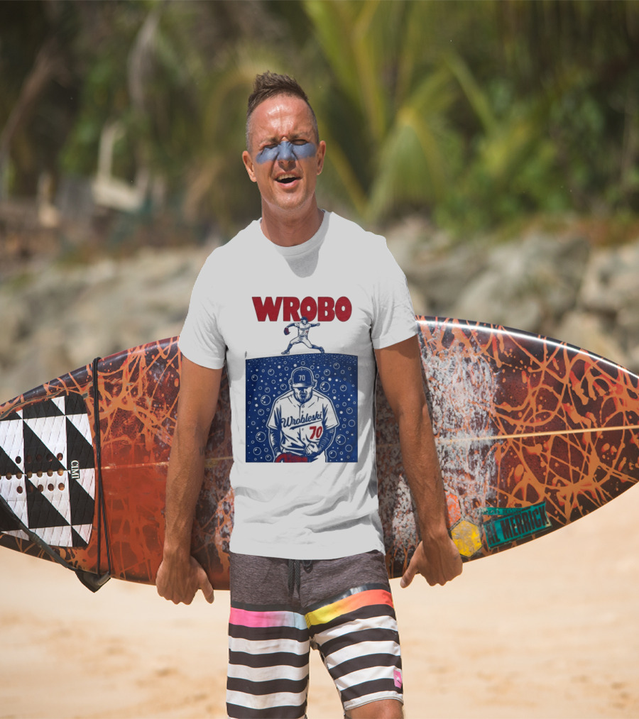 Wrobo Wrobleski 70 Baseball Pitcher Bubble T-Shirt