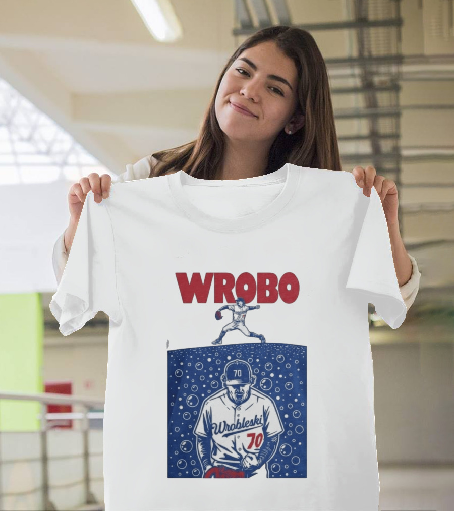 Wrobo Wrobleski 70 Baseball Pitcher Bubble T-Shirt