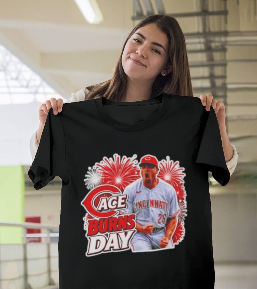 Ace Burns Day Cincinnati Reds 26 MLB Baseball Fireworks Celebration T-Shirt