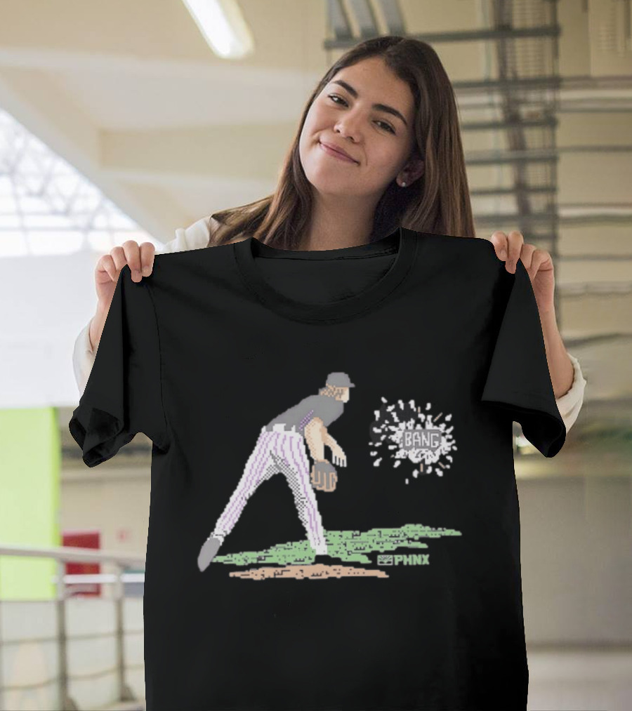 Bang Colorado Rockies 16 Bit Baseball Pitcher WC Spleek T-Shirt