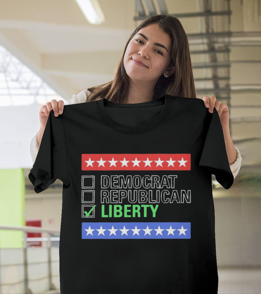 Liberty Checkbox Democrat Republican Stars Red Blue T-Shirt