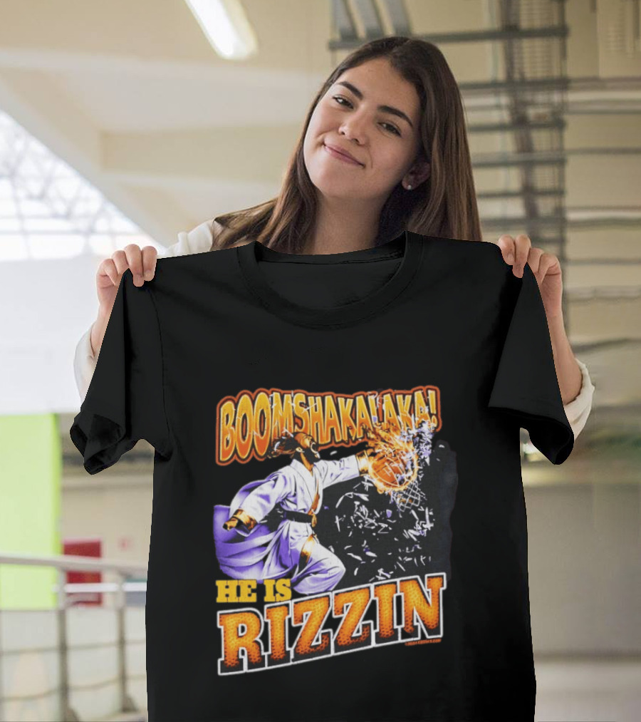 Boomshakalaka He Is Rizzin Jesus Easter Basketball Dunk T-Shirt