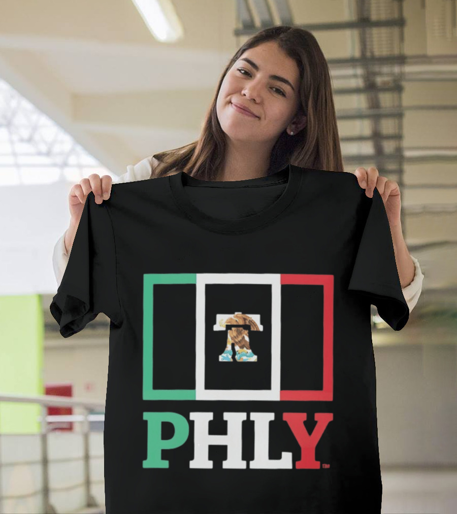 PHLY Mexico Flag Liberty Bell Eagles T-Shirt