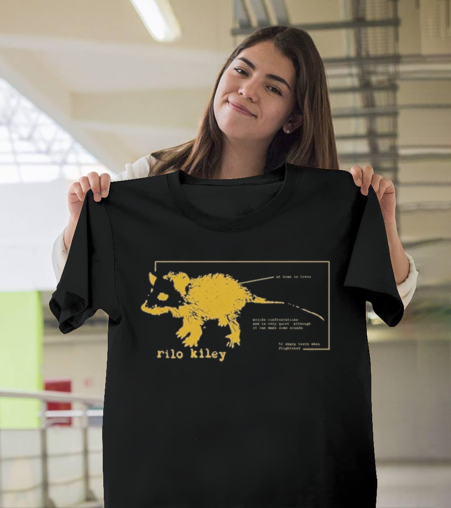 Rilo Kiley Possum Schematic Diagram With Bold Yellow Color T-Shirt