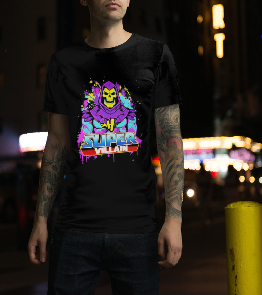 Skeletor Super Villain Masters Of The Universe Colorful Paint Splatter T-Shirt