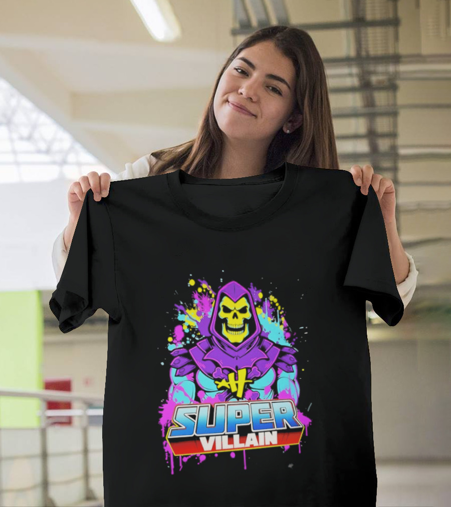 Skeletor Super Villain Masters Of The Universe Colorful Paint Splatter T-Shirt