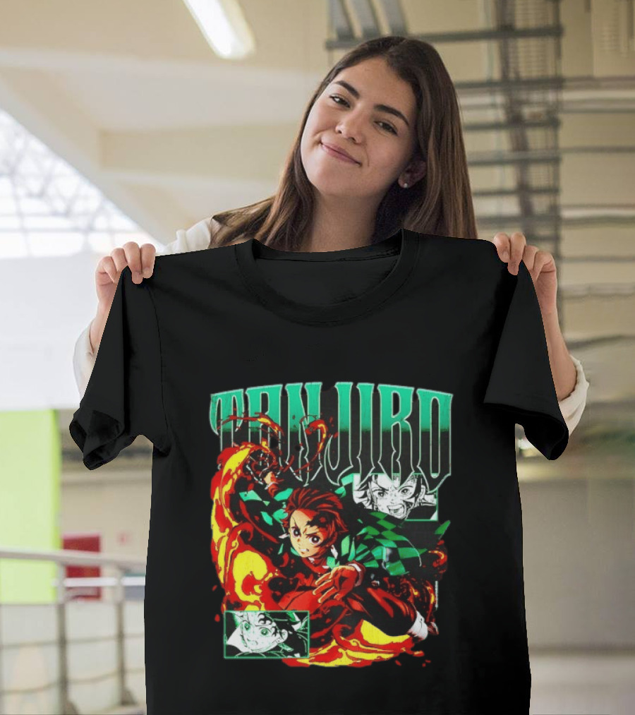 Tanjiro Kamado Flames Demon Slayer Anime Kimetsu No Yaiba T-Shirt