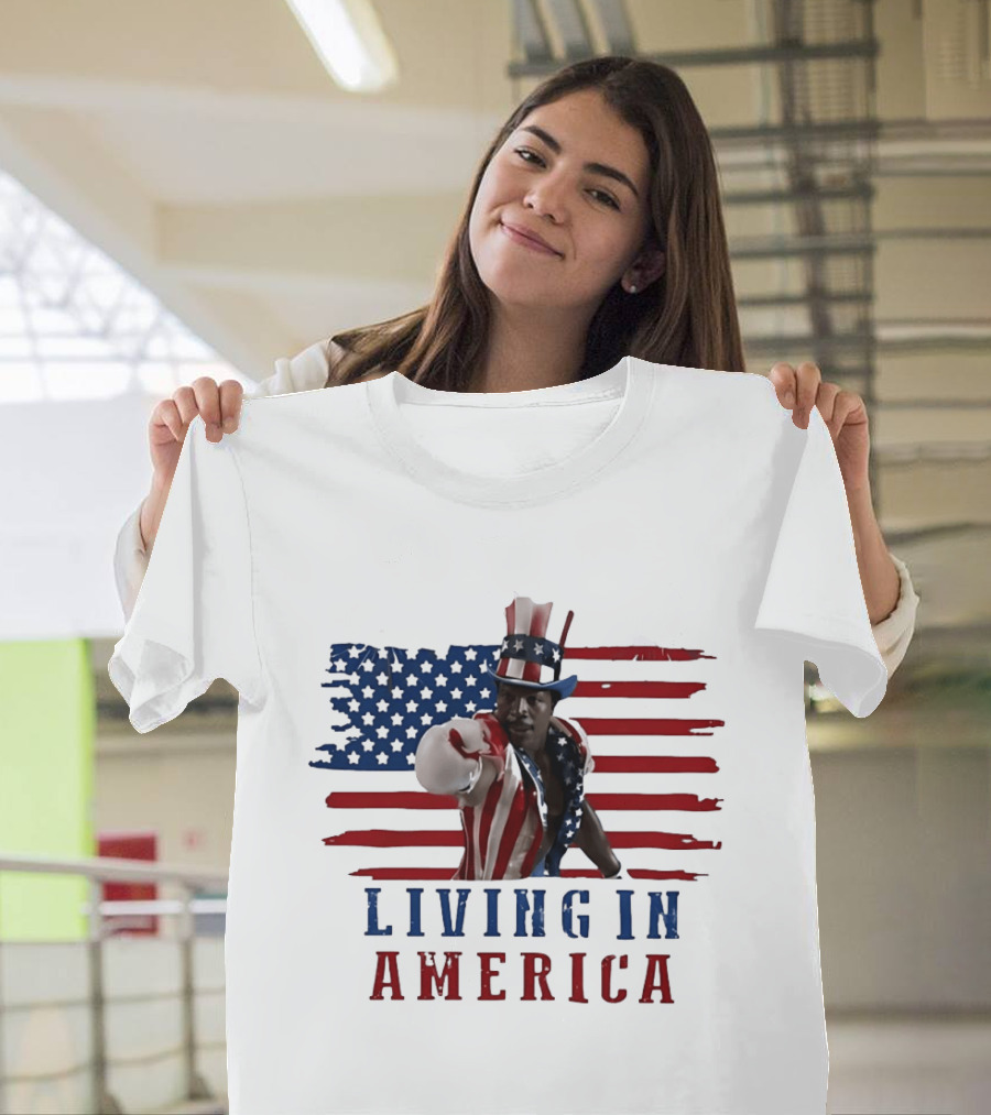 Apollo Creed Living In America Uncle Sam Flag Outfit T-Shirt