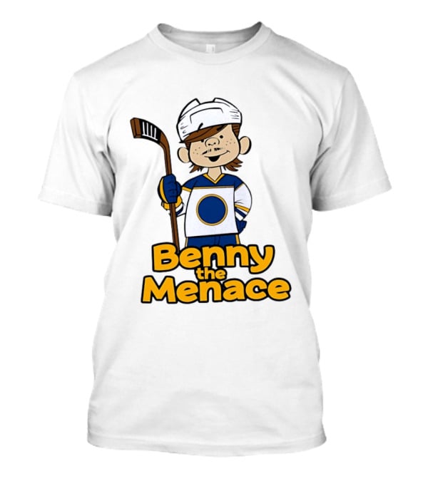 Benny The Menace Jordan Binnington St Louis Blues NHL Hockey Player Cartoon T-Shirt