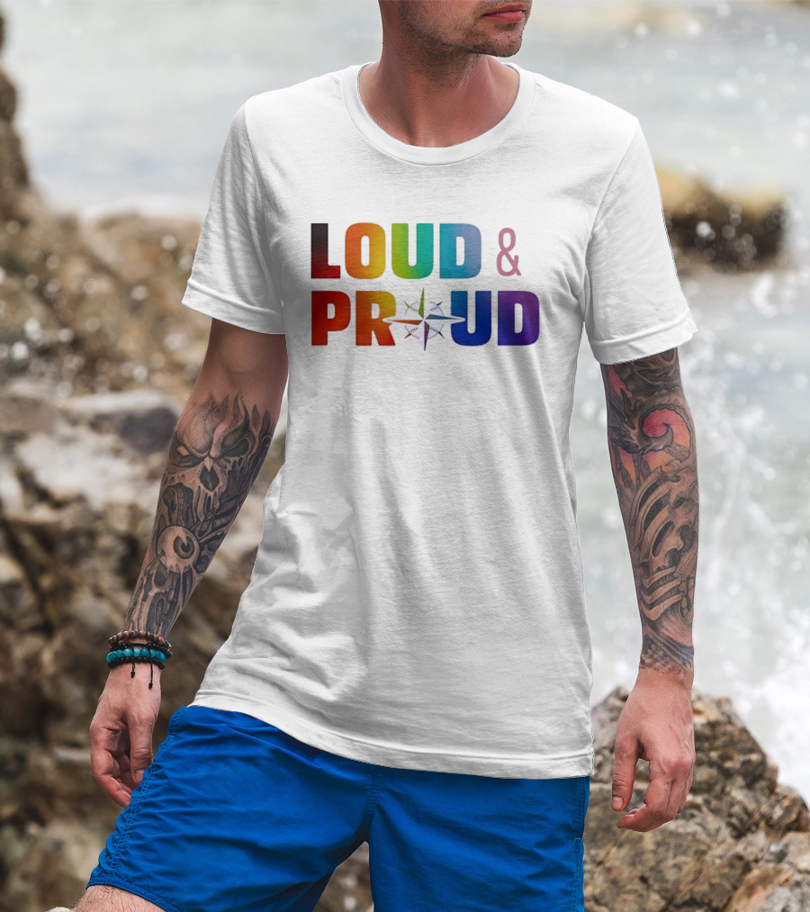 Loud And Proud Pride Rainbow Compass T-Shirt