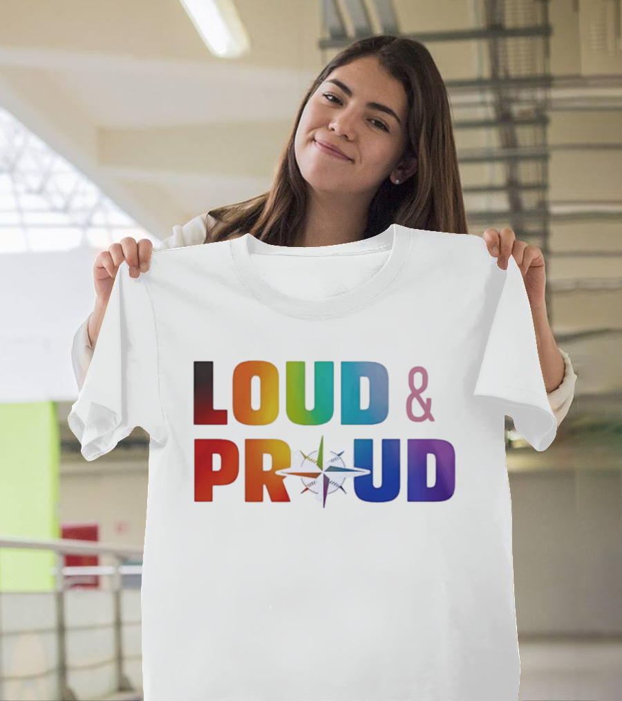 Loud And Proud Pride Rainbow Compass T-Shirt