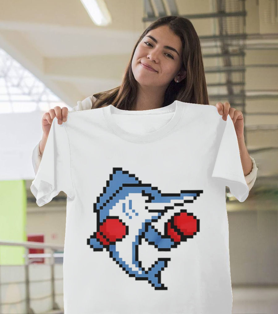 Miami Marlins 8 Bit Boxing Fish Pixel T-Shirt