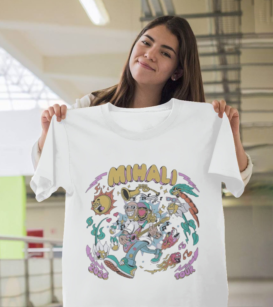 Mihali 2026 Tour Cartoon Jam Session Vibrant Psychedelic T-Shirt