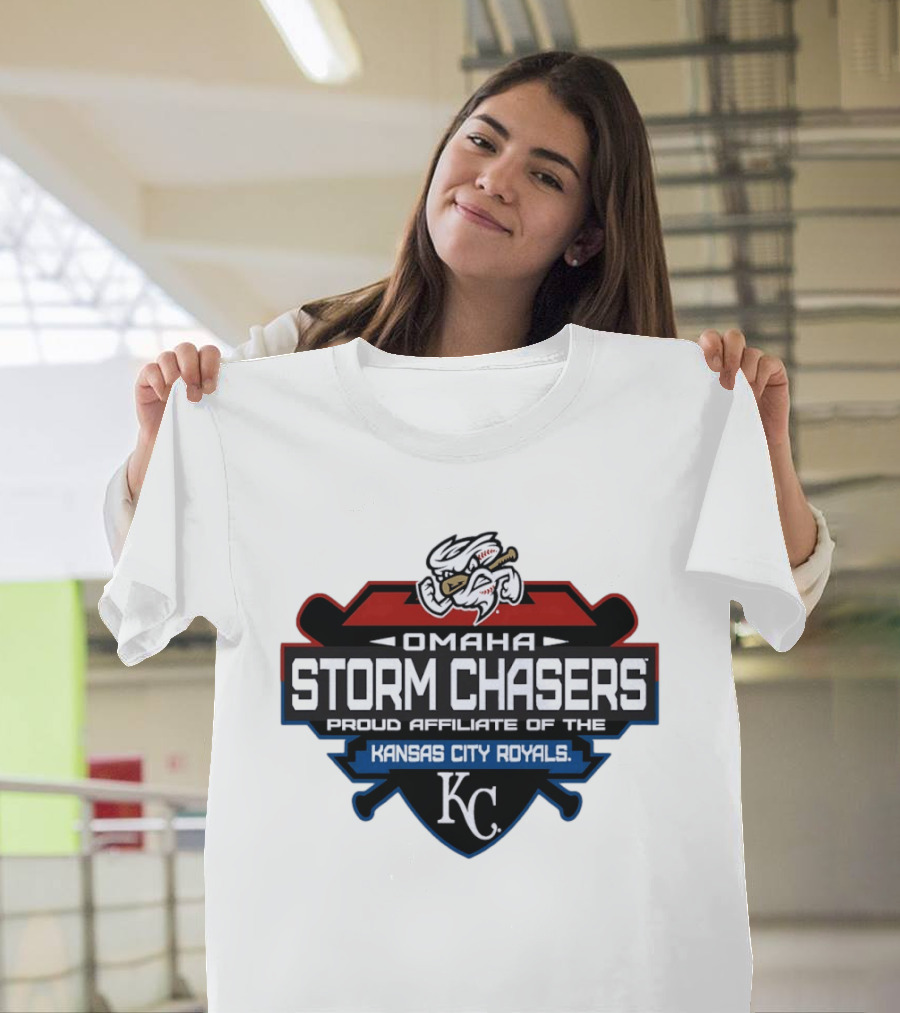 Omaha Storm Chasers Proud Affiliate Kansas City Royals KC Shield T-Shirt