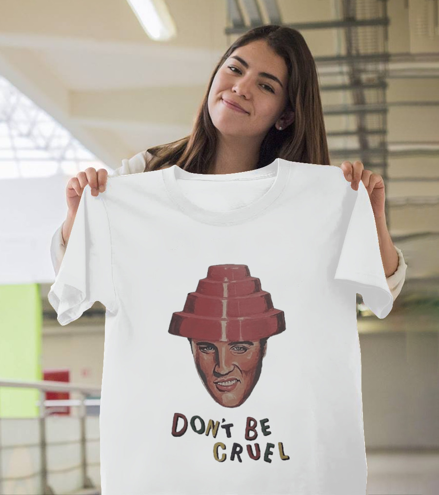 Elvis Presley Devo Hat Don't Be Cruel Pop Culture Icon Mashup T-Shirt