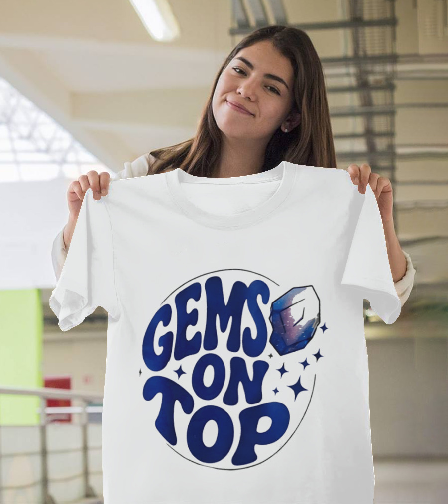 Gems On Top Crystal Stars And Galaxy T-Shirt