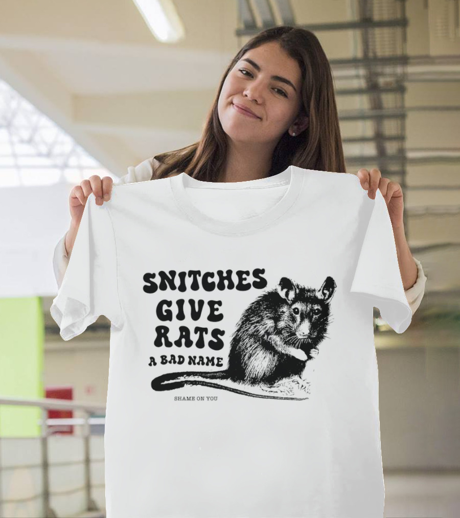 Snitches Give Rats A Bad Name Shame On You Possum T-Shirt