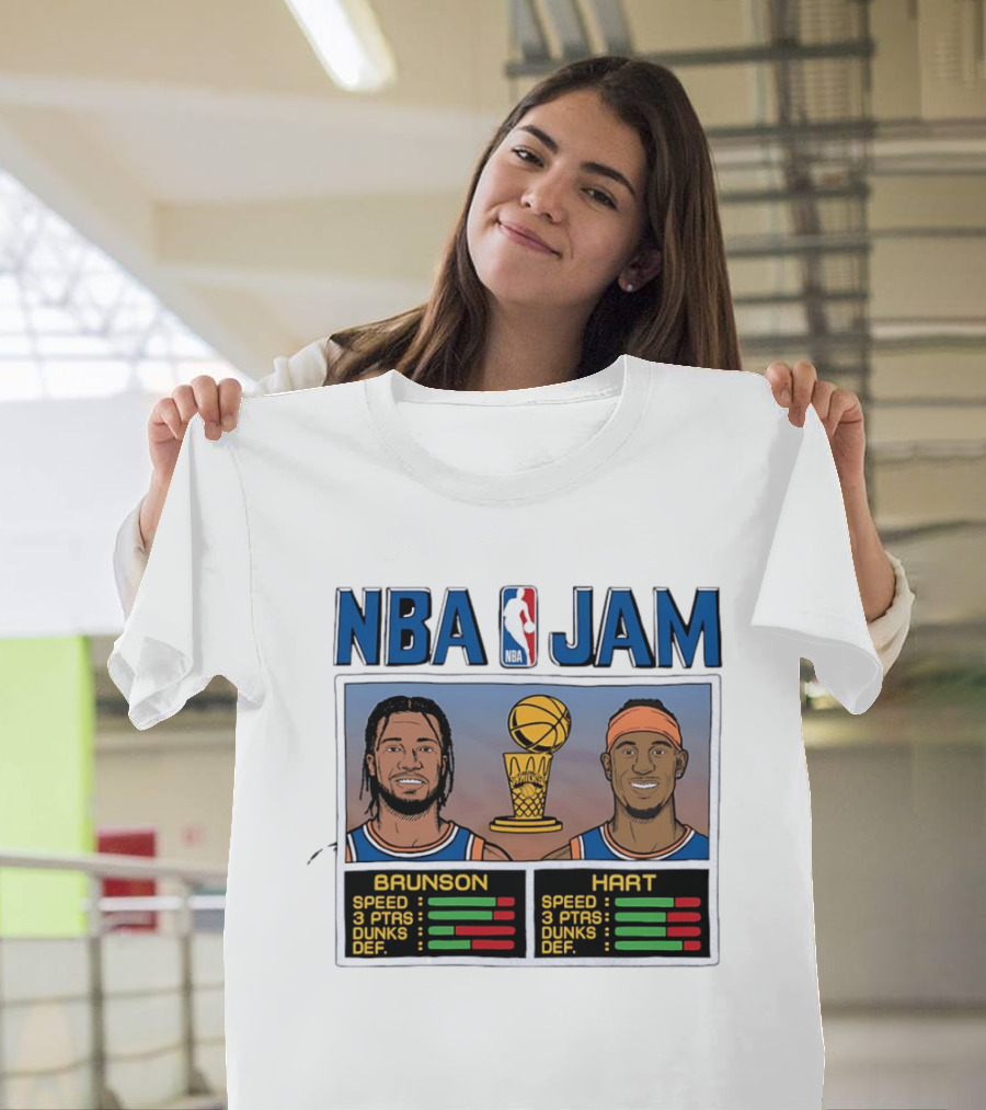 Jalen Brunson Josh Hart New York Knicks NBA Jam Stats T-Shirt