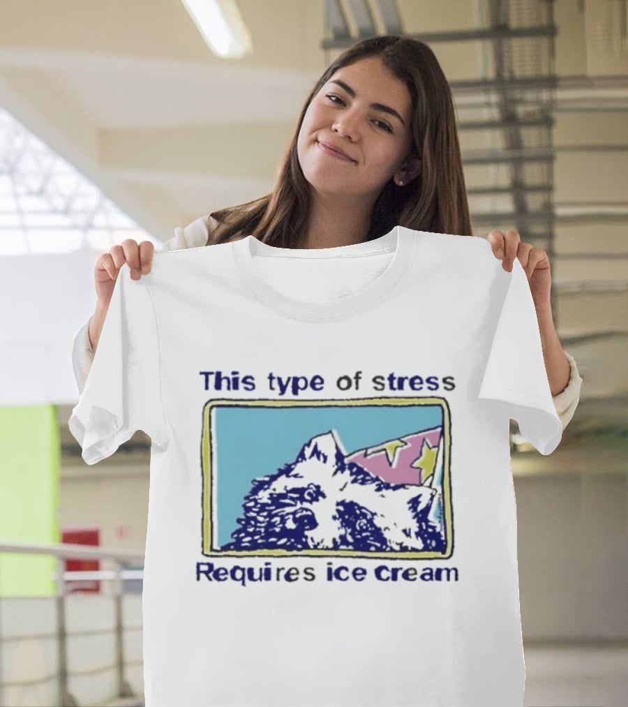 This Type Of Stress Requires Ice Cream Raccoon Meme T-Shirt