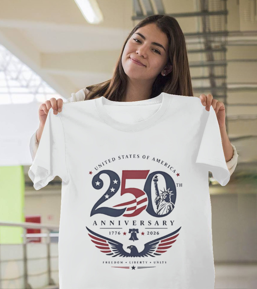 United States Of America 250th Anniversary 1776 2026 Statue Of Liberty Freedom Liberty Unity T-Shirt