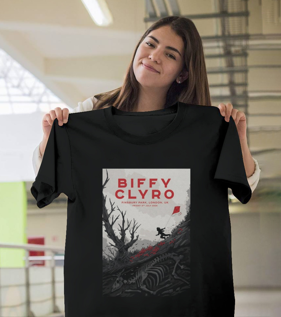 Biffy Clyro Finsbury Park London UK July 3 2026 Kite Skeleton T-Shirt