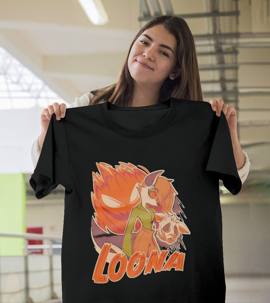 Helluva Boss Loona Hellhound Holding Mask T-Shirt