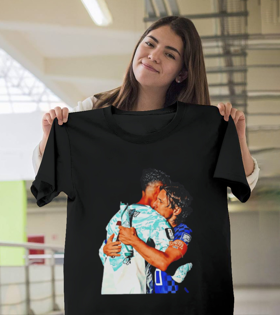 Modric Ronaldo Embrace Croatia Portugal Football Unity T-Shirt