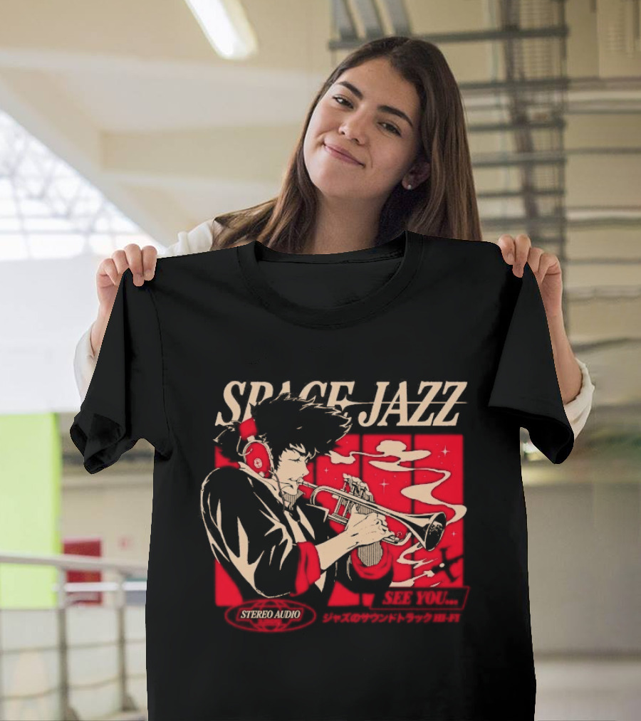 Space Jazz Spike Spiegel Stereo Audio See You T-Shirt