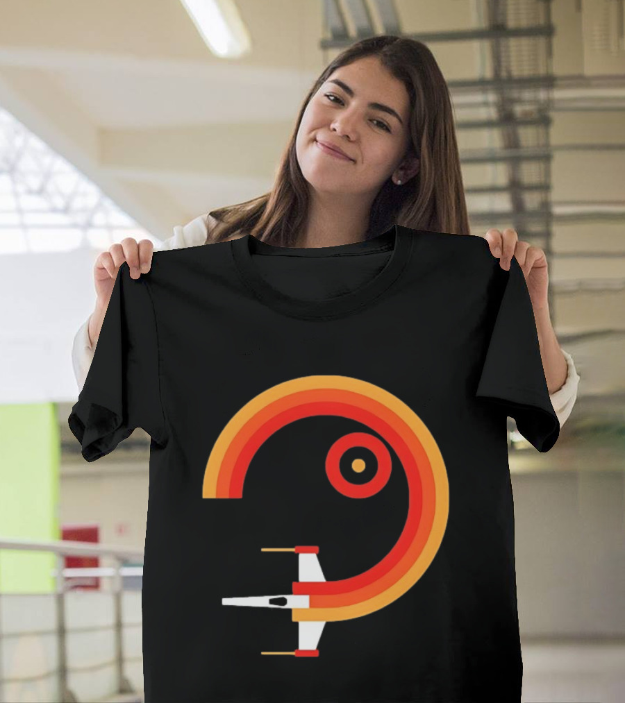 Star Wars X Wing Retro Sunset Circle T-Shirt