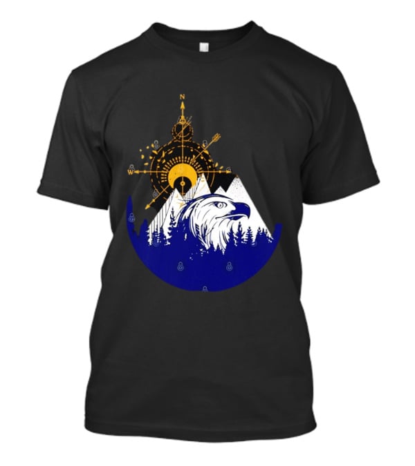 Eagle And Compass With Mountain Forest T-Shirt