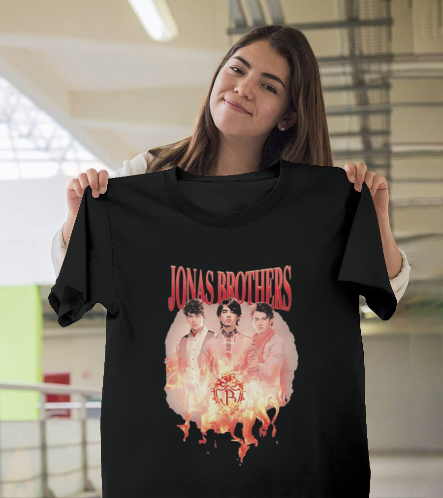 Jonas Brothers Fire Flame Trio Band Photography T-Shirt