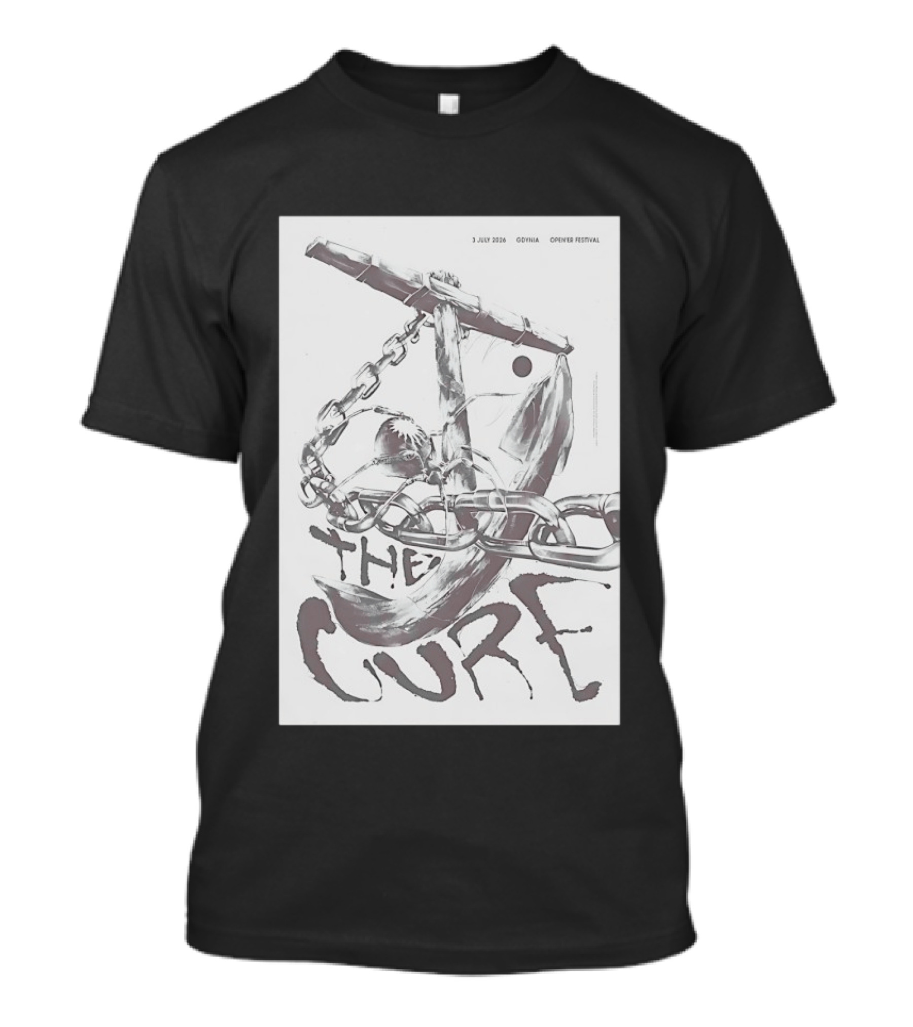 The Cure Gdynia Open'er Festival July 3 2026 Chained Figure Concert T-Shirt