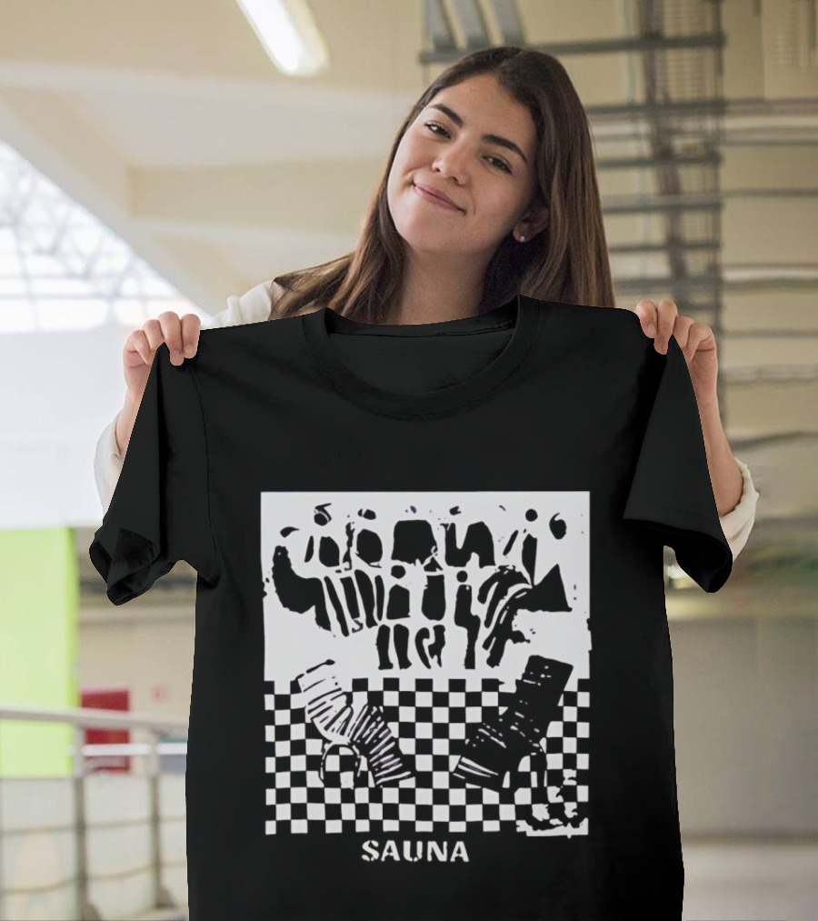Finding Emily Sauna Angourie Rice Black And White Checkered T-Shirt