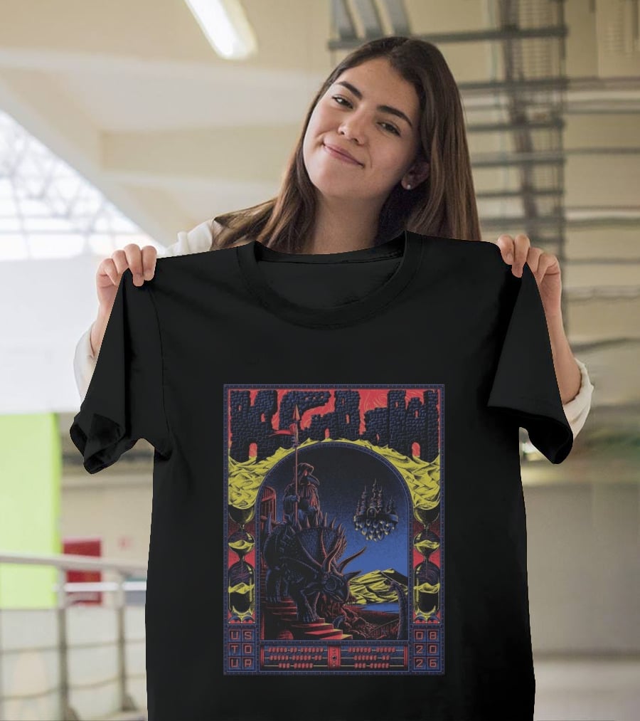 King Gizzard And The Lizard Wizard US Tour 2026 Dinosaur Knight Fantasy Bueno Vista Queens August T-Shirt