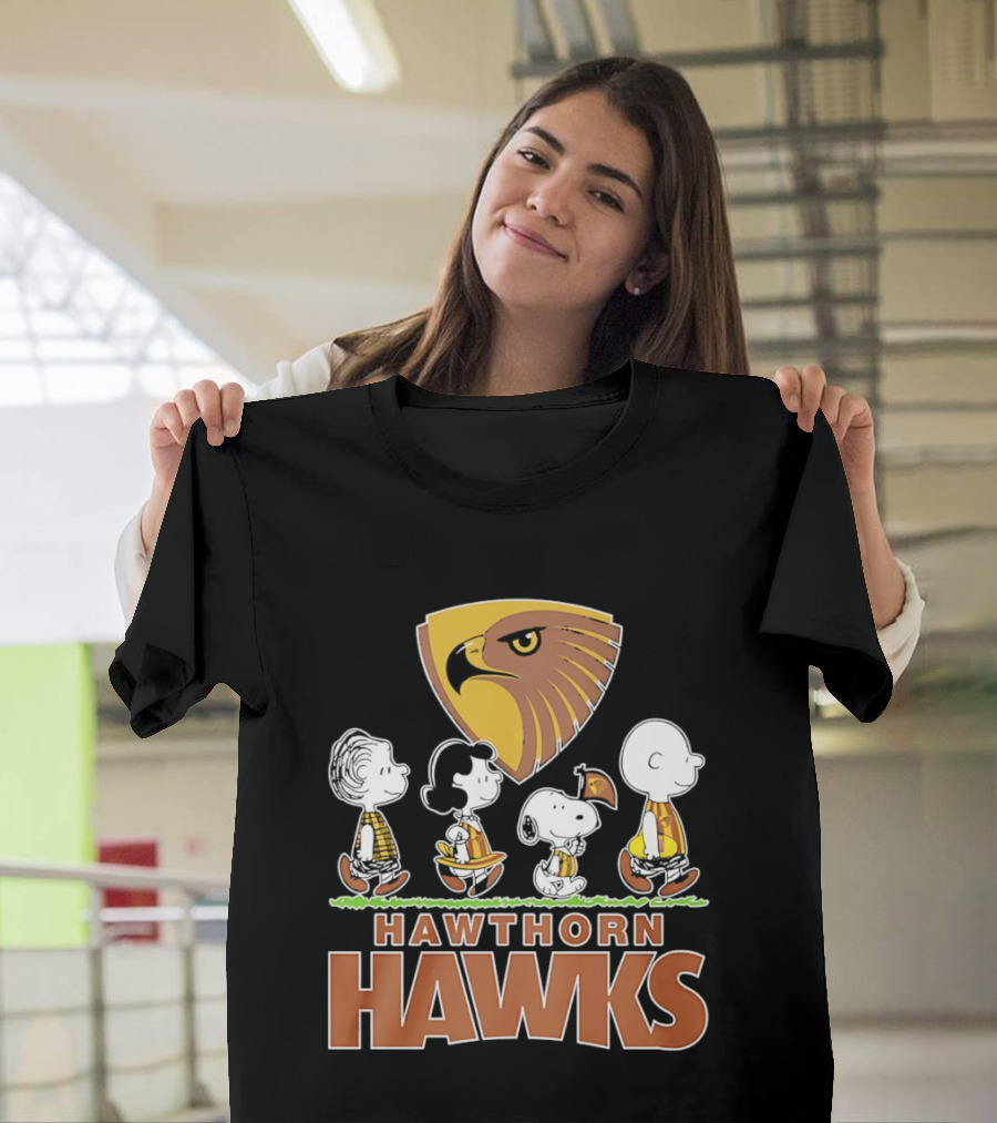 Peanuts Characters Featuring Hawthorn Hawks T-Shirt