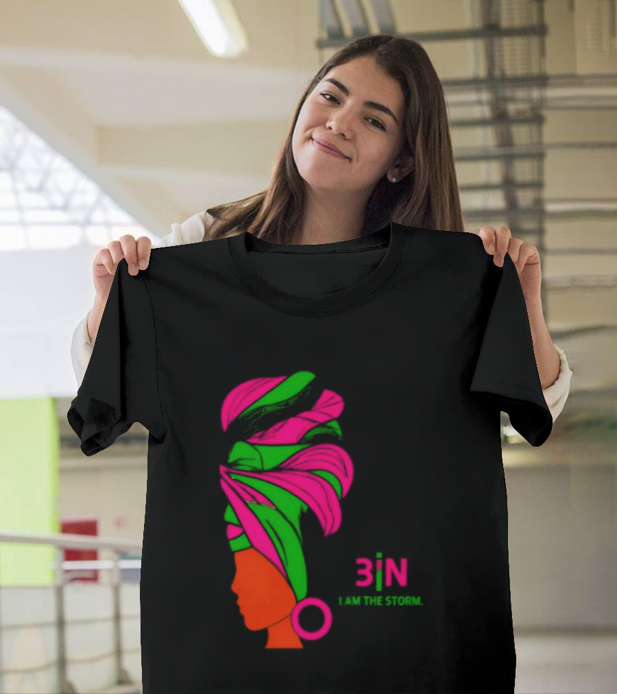 3In I Am The Storm Black Woman Headwrap Lashing Enerol T-Shirt