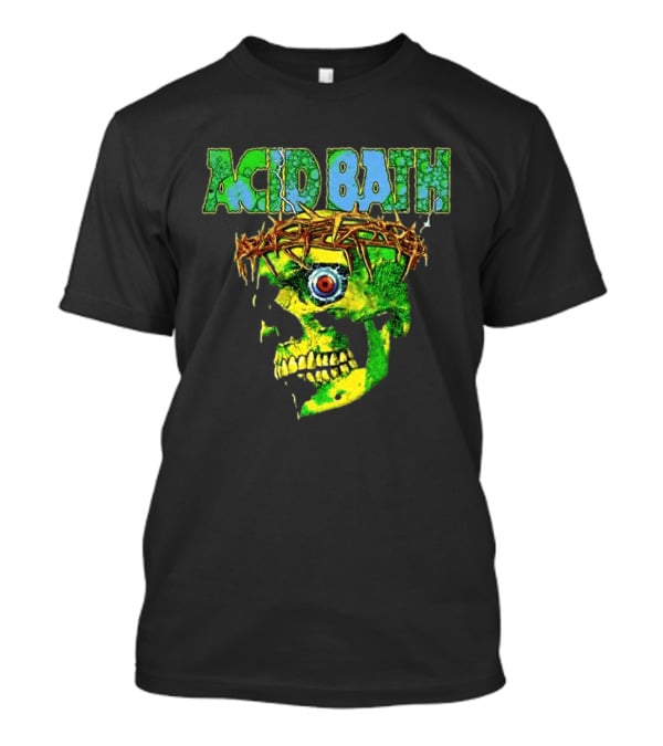 Acid Bath 2026 EU And UK Tour Green Skull Crown Of Thorns Dates Back T-Shirt