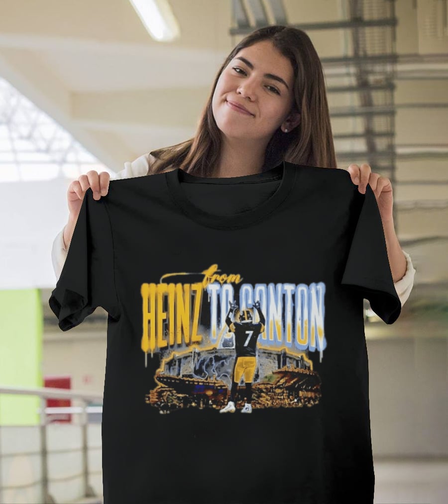 Ben Roethlisberger From Heinz To Canton Pittsburgh Steelers Journey #7 T-Shirt