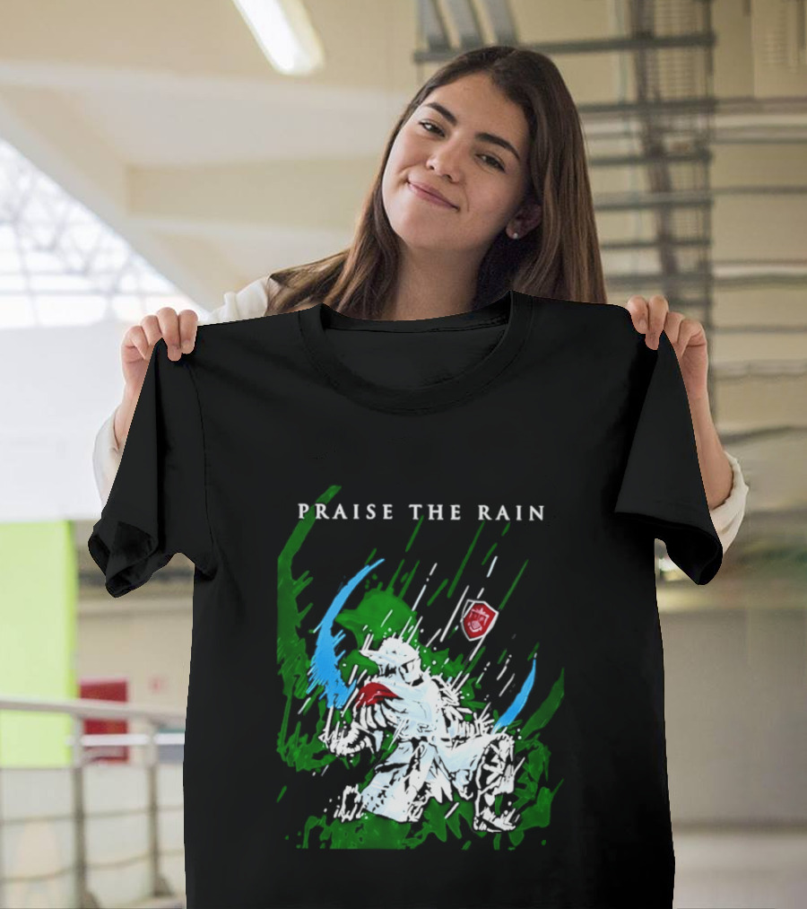 Praise The Rain Warrior Energetic Green And Blue Splash T-Shirt