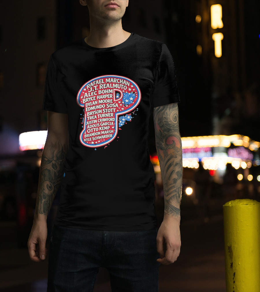 Rafael Marchan JT Realmuto Alec Bohm Bryce Harper Philadelphia Phillies T-Shirt