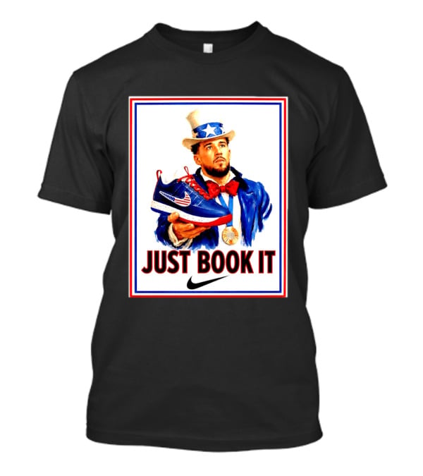 Just Book It Devin Booker Uncle Sam Gold Medal Nike Sneaker T-Shirt