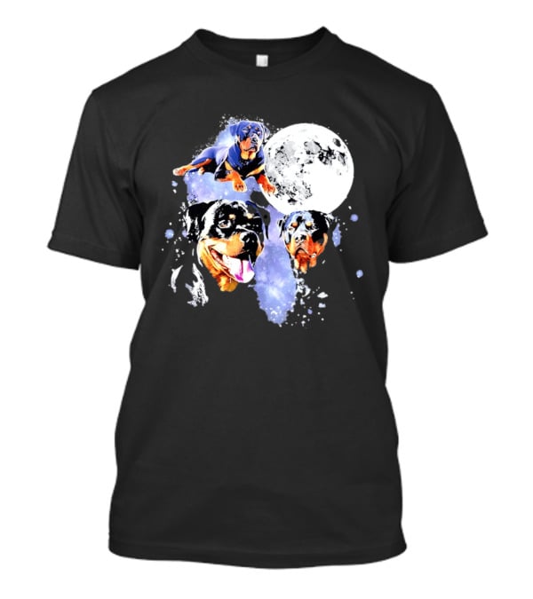 Rottweiler Galaxy Moon Space Celestial Dog Breed Lover Pet Owner Lunar Canine Adventure T-Shirt