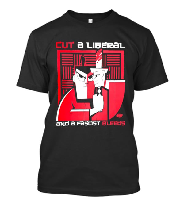 Samurai Jack Cut A Liberal And A Fascist Bleeds Political Art Image T-Shirt