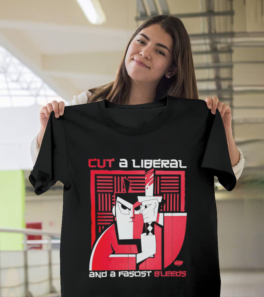 Samurai Jack Cut A Liberal And A Fascist Bleeds Political Art Image T-Shirt