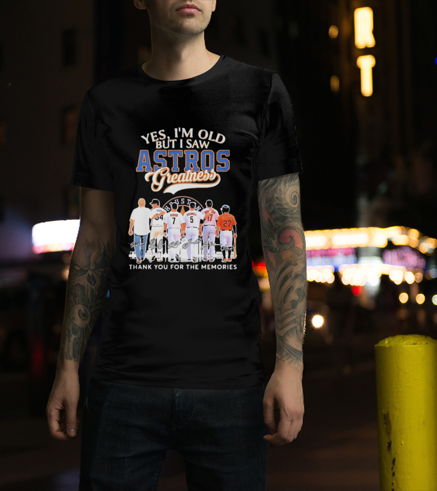 Yes I'm Old But I Saw Astros Greatness Ryan Biggio Bagwell Beltran Thank You For The Memories T-Shirt