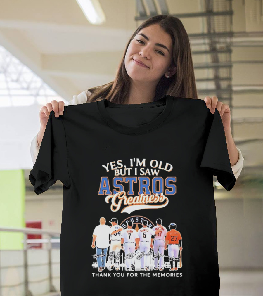 Yes I'm Old But I Saw Astros Greatness Ryan Biggio Bagwell Beltran Thank You For The Memories T-Shirt