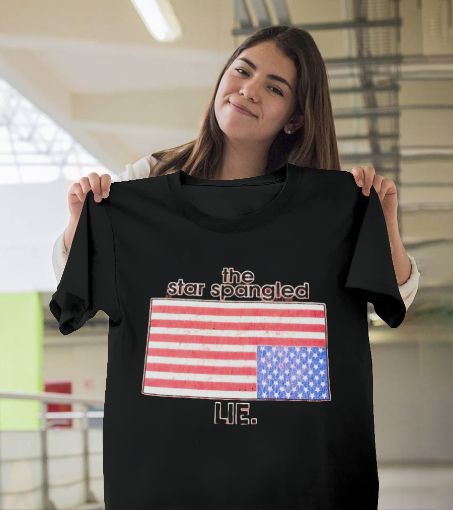 The Star Spangled Lie Upside Down American Flag T-Shirt