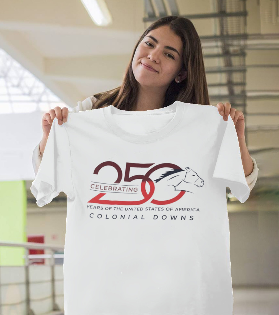 250 Celebrating Years Of The United States Of America Colonial Downs Horse Racing T-Shirt