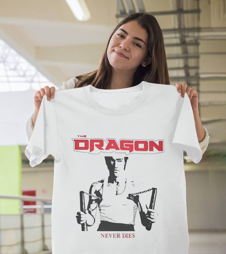 The Dragon Never Dies Bruce Lee Nunchaku T-Shirt