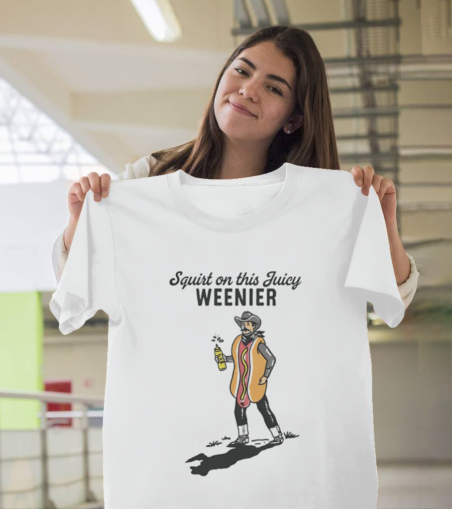 Squirt On This Juicy Weenie Cowboy Hot Dog Costume T-Shirt